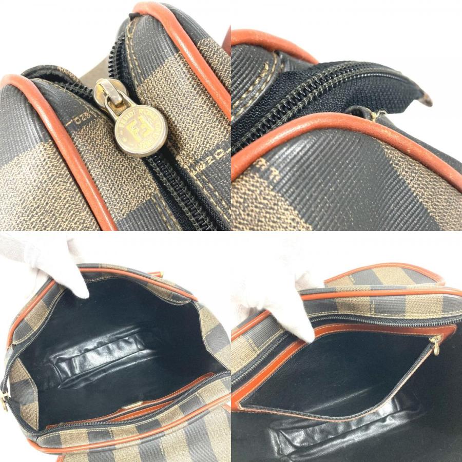 FENDI フェンディ ロゴ ペカン カバン トートバッグ フラップ ヴィンテージ ハンドバッグ カーキ ユニセックス【中古】 | FENDI | 08