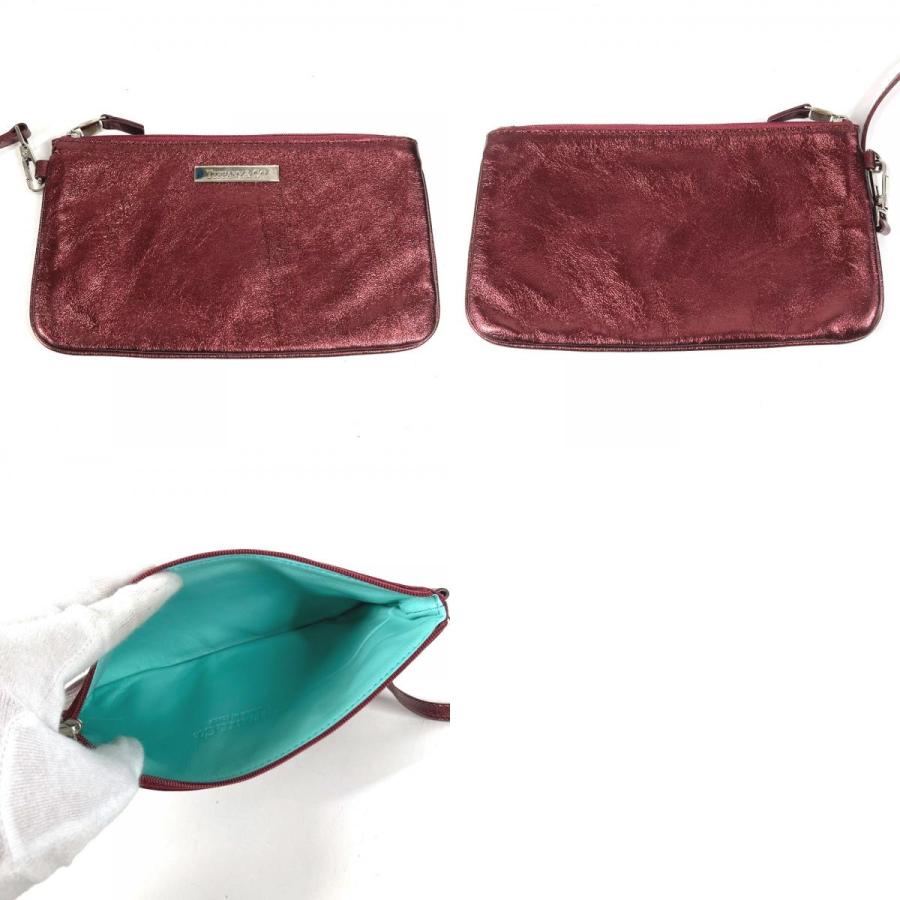 TIFFANY&Co. ティファニー ロゴ リバーシブル カバン トートバッグ 肩掛け メタリック ポーチ付き ショルダーバッグ レッド 【中古】 | TIFFANY&Co. | 09