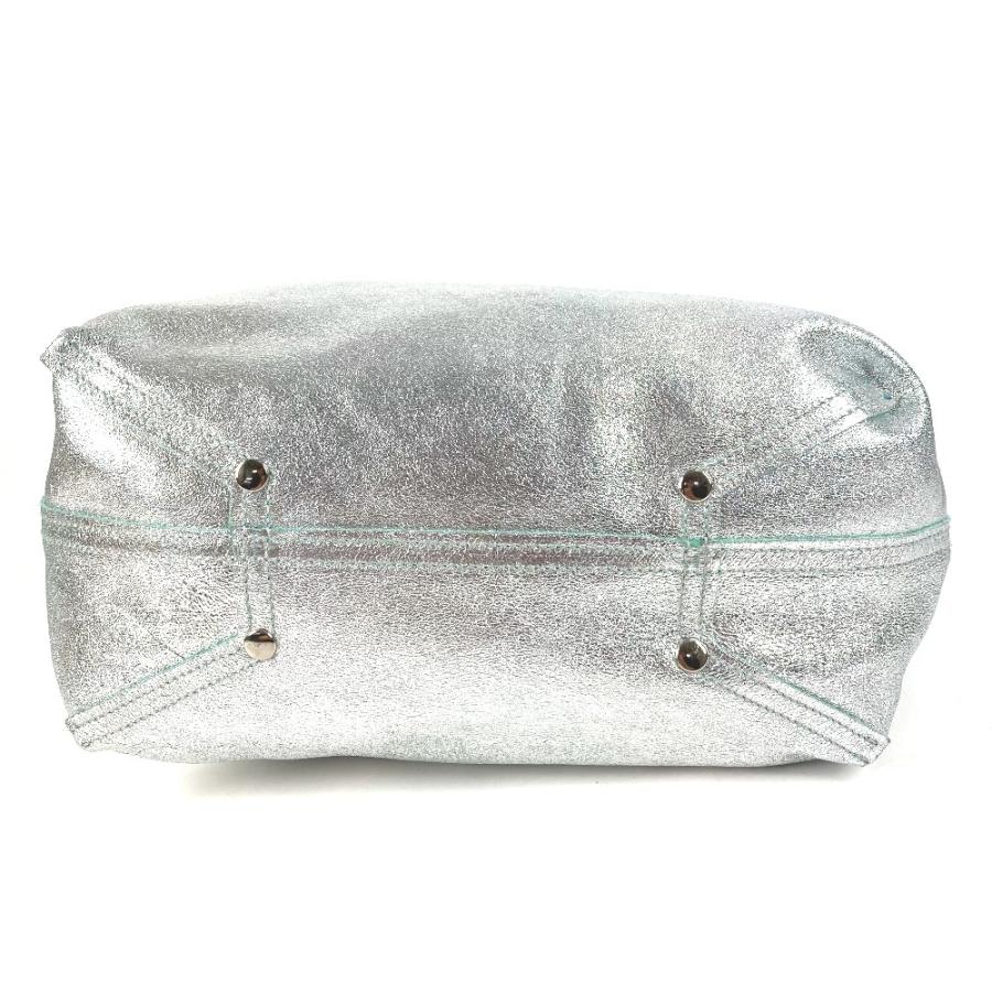 TIFFANY&Co. ティファニー ロゴ リバーシブル メタリック カバン トートバッグ ポーチ付き ハンドバッグ シルバー ユニセックス【中古】 | TIFFANY&Co. | 04