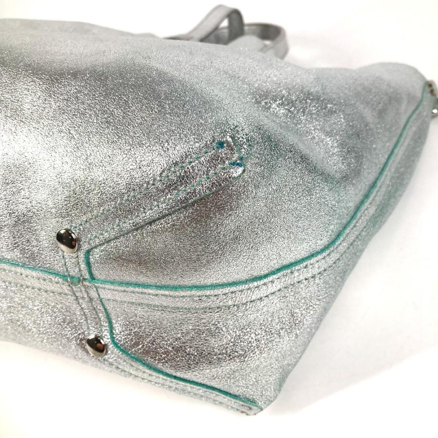 TIFFANY&Co. ティファニー ロゴ リバーシブル メタリック カバン トートバッグ ポーチ付き ハンドバッグ シルバー ユニセックス【中古】 | TIFFANY&Co. | 05