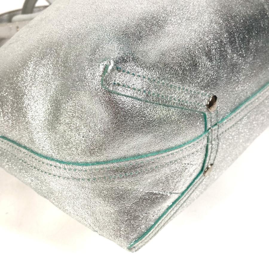 TIFFANY&Co. ティファニー ロゴ リバーシブル メタリック カバン トートバッグ ポーチ付き ハンドバッグ シルバー ユニセックス【中古】 | TIFFANY&Co. | 06