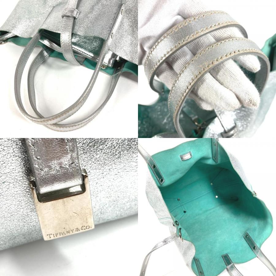 TIFFANY&Co. ティファニー ロゴ リバーシブル メタリック カバン トートバッグ ポーチ付き ハンドバッグ シルバー ユニセックス【中古】 | TIFFANY&Co. | 07