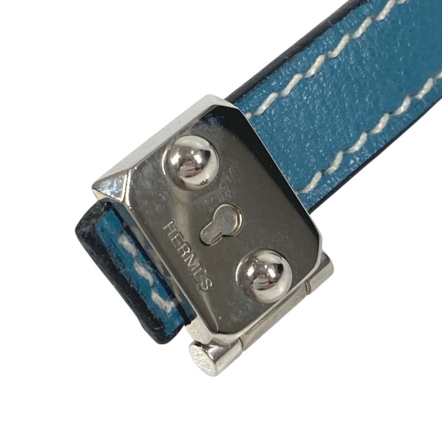 HERMES エルメス ロゴ プッシュロック デザイン アクセサリー カフリンクス ボタン カフス ブルー ユニセックス【中古】 | HERMES | 03