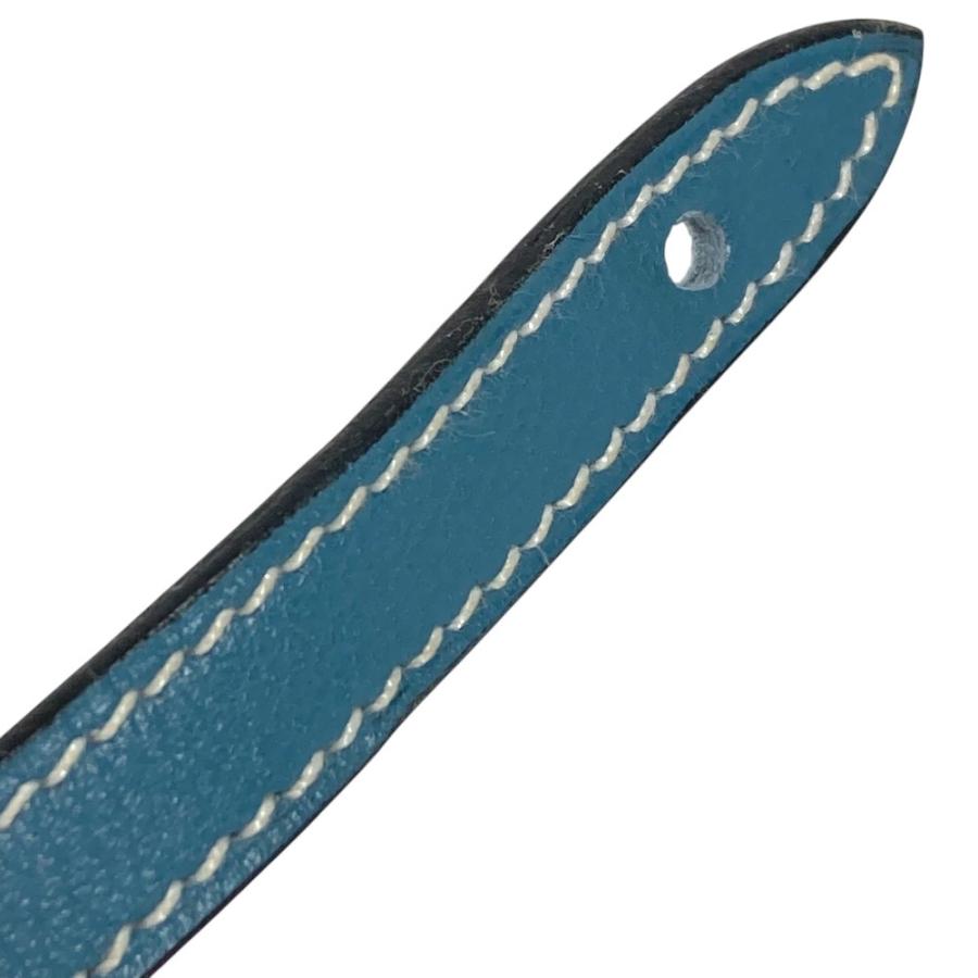 HERMES エルメス ロゴ プッシュロック デザイン アクセサリー カフリンクス ボタン カフス ブルー ユニセックス【中古】 | HERMES | 04