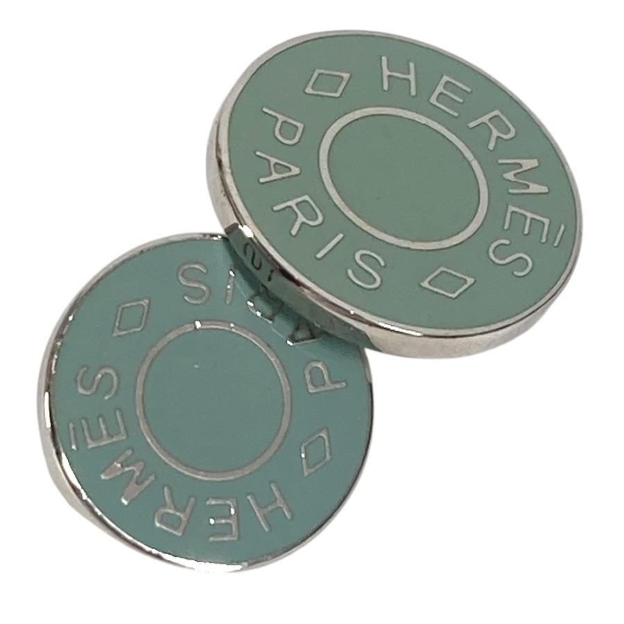 HERMES エルメス セリエ ロゴ カフス アクセサリー カフリンクス ボタン カフス ブルー ユニセックス【中古】 | HERMES | 01