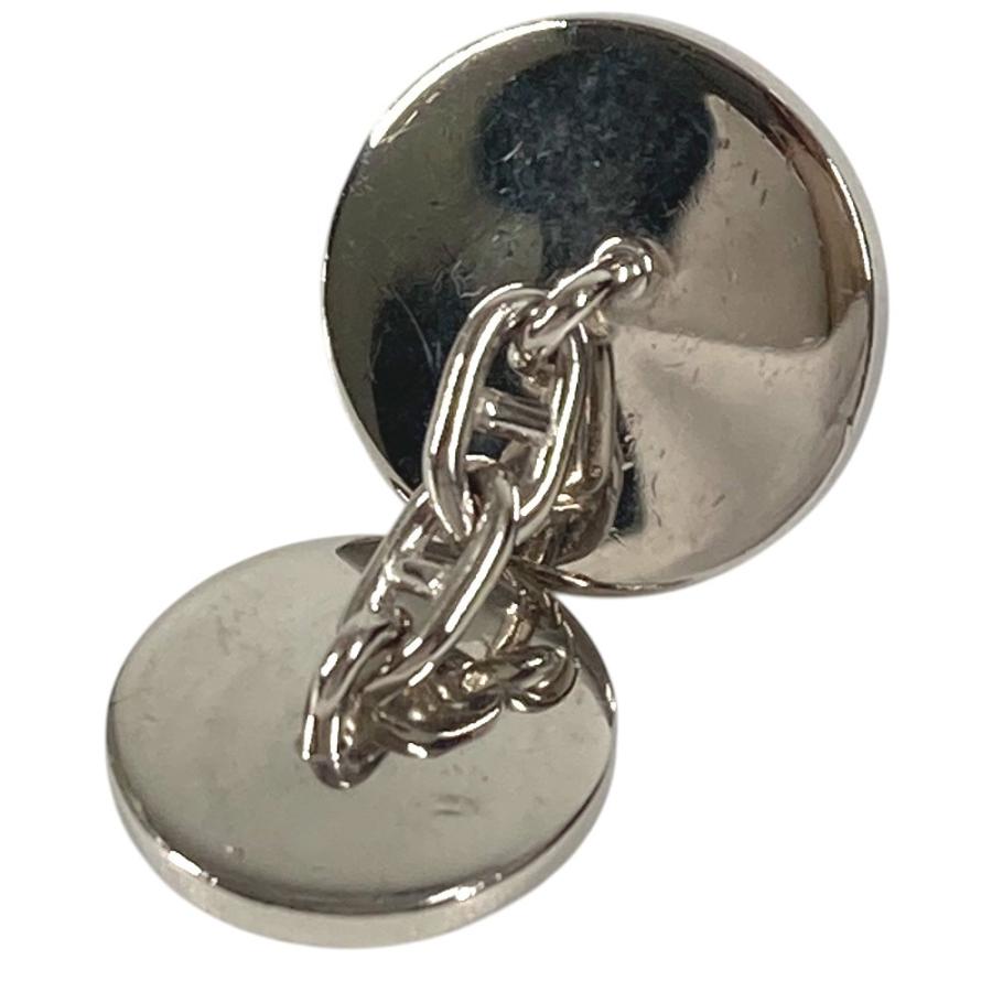 HERMES エルメス セリエ ロゴ カフス アクセサリー カフリンクス ボタン カフス ブルー ユニセックス【中古】 | HERMES | 02