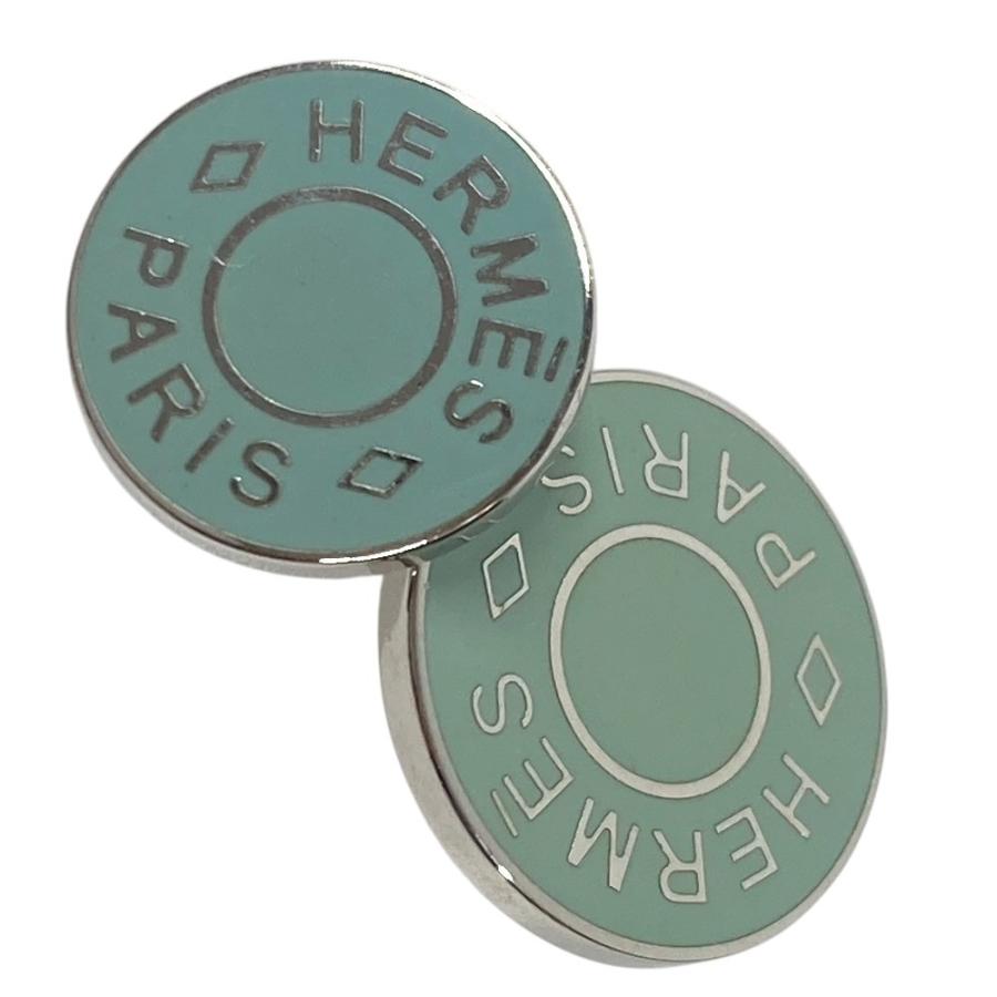 HERMES エルメス セリエ ロゴ カフス アクセサリー カフリンクス ボタン カフス ブルー ユニセックス【中古】 | HERMES | 06