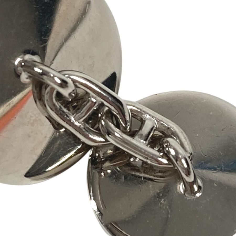 HERMES エルメス セリエ ロゴ カフス アクセサリー カフリンクス ボタン カフス ブルー ユニセックス【中古】 | HERMES | 08