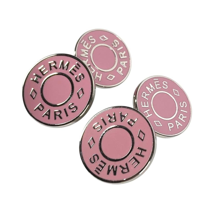 HERMES エルメス セリエ ロゴ カフス アクセサリー カフリンクス ボタン カフス シルバー ユニセックス【中古】 | HERMES | 01