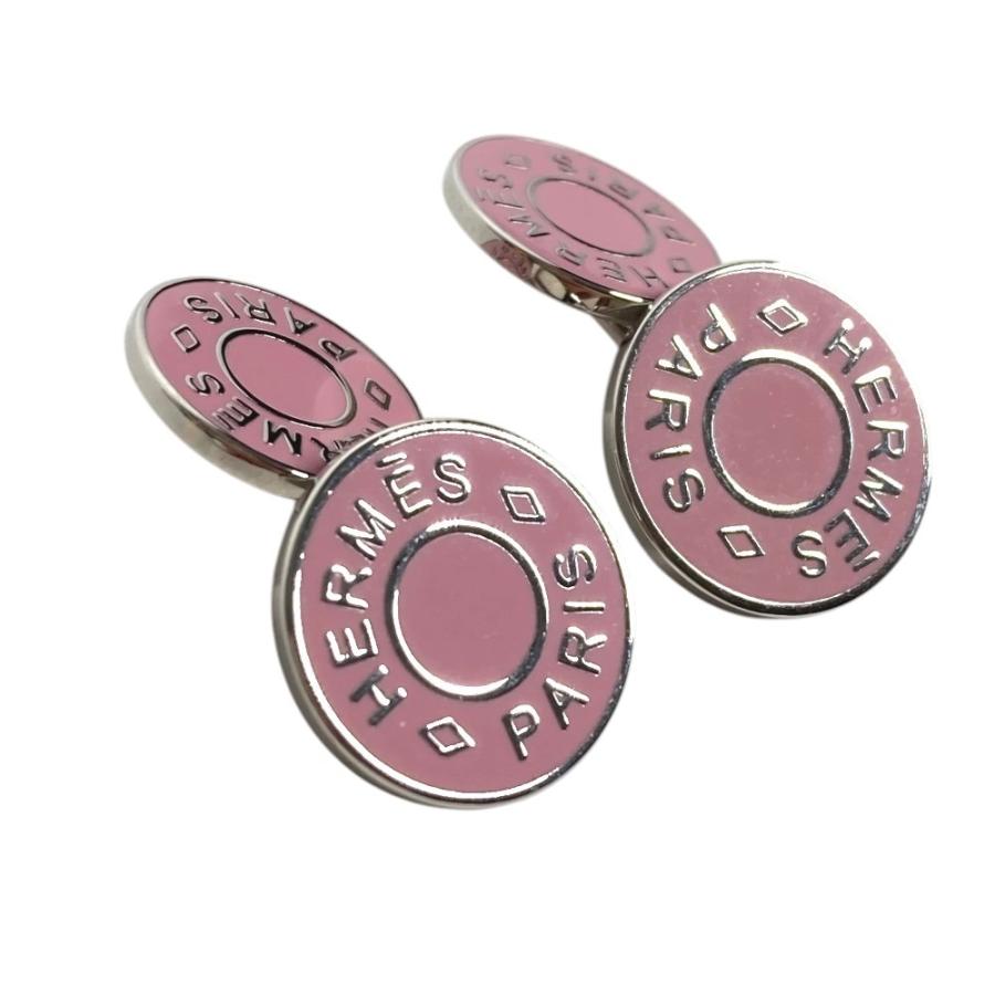 HERMES エルメス セリエ ロゴ カフス アクセサリー カフリンクス ボタン カフス シルバー ユニセックス【中古】 | HERMES | 02