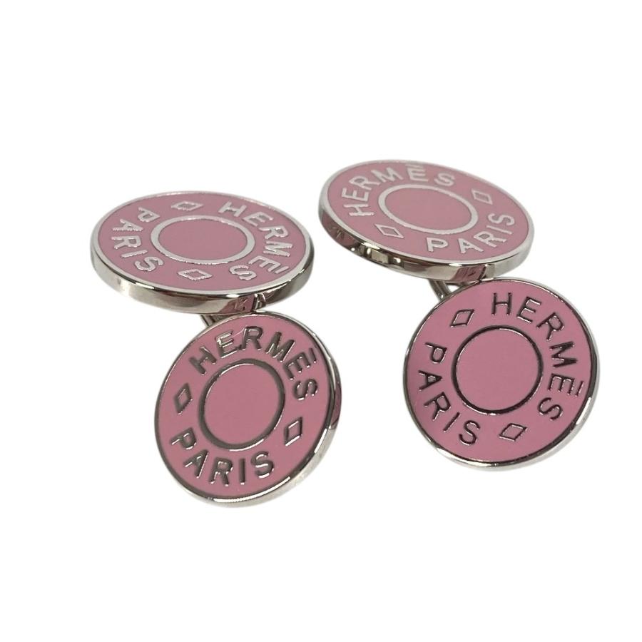 HERMES エルメス セリエ ロゴ カフス アクセサリー カフリンクス ボタン カフス シルバー ユニセックス【中古】 | HERMES | 03