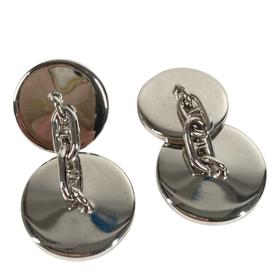 HERMES エルメス セリエ ロゴ カフス アクセサリー カフリンクス ボタン カフス シルバー ユニセックス【中古】 | HERMES | 04