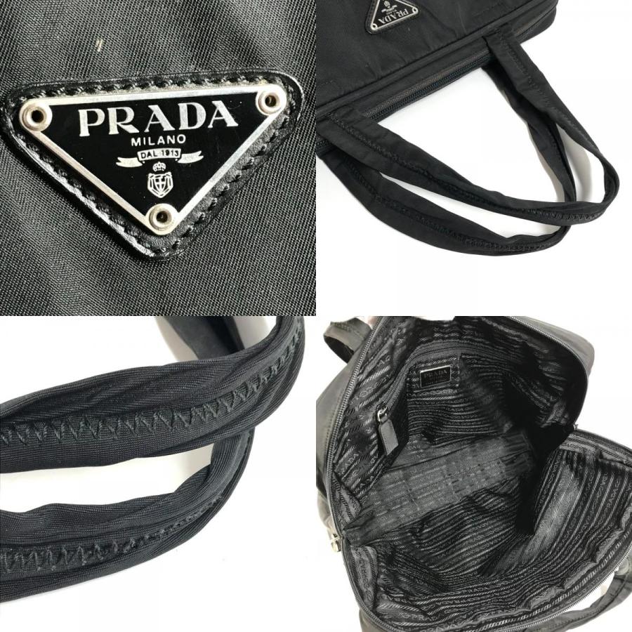PRADA プラダ トライアングルロゴ 三角ロゴ プレート ハンドバッグ トートバッグ ブリーフケース  ビジネスバッグ ブラック【中古】 | PRADA | 07
