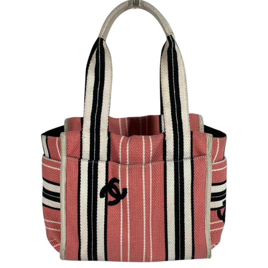 CHANEL シャネル CC ココマーク ロゴ 肩掛け カバン トートバッグ  クルーズライン  ショルダーバッグ ピンク レディース【中古】 | CHANEL | 01