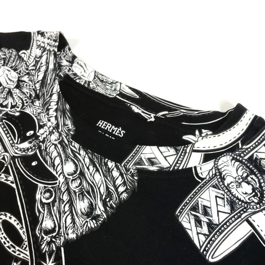 HERMES エルメス 総柄 ロゴ アパレル トップス 半袖 半袖Ｔシャツ ブラック レディース【中古】 | HERMES | 03