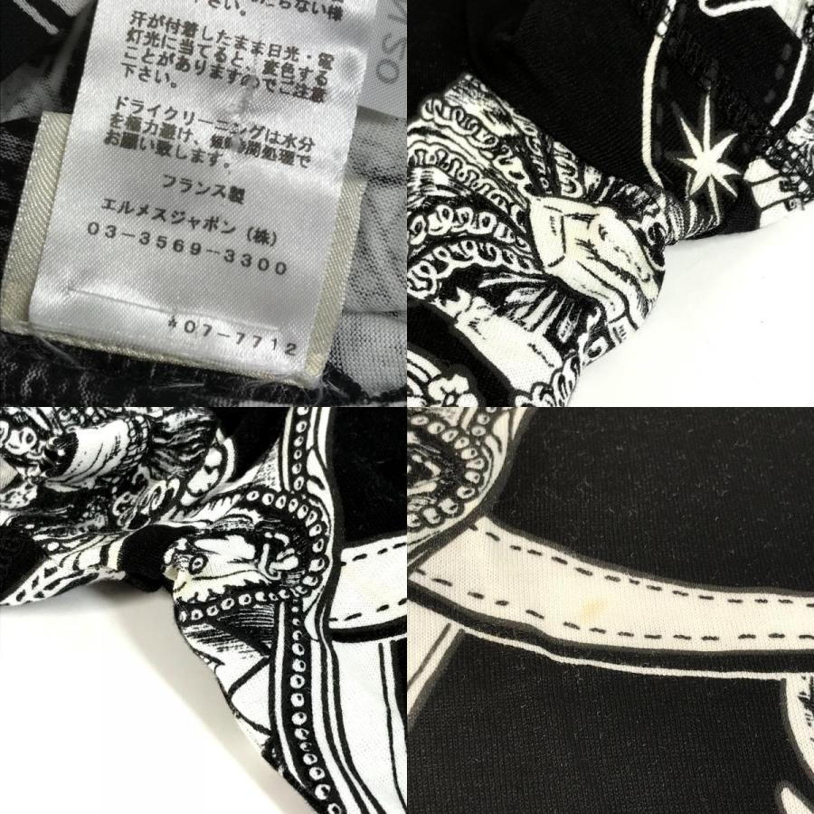 HERMES エルメス 総柄 ロゴ アパレル トップス 半袖 半袖Ｔシャツ ブラック レディース【中古】 | HERMES | 08