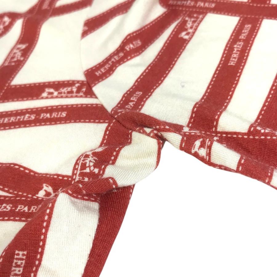 HERMES エルメス 総柄 ロゴ ボルデュック りぼん リボン アパレル トップス 七分丈 トップスその他 レッド レディース【中古】 | HERMES | 05