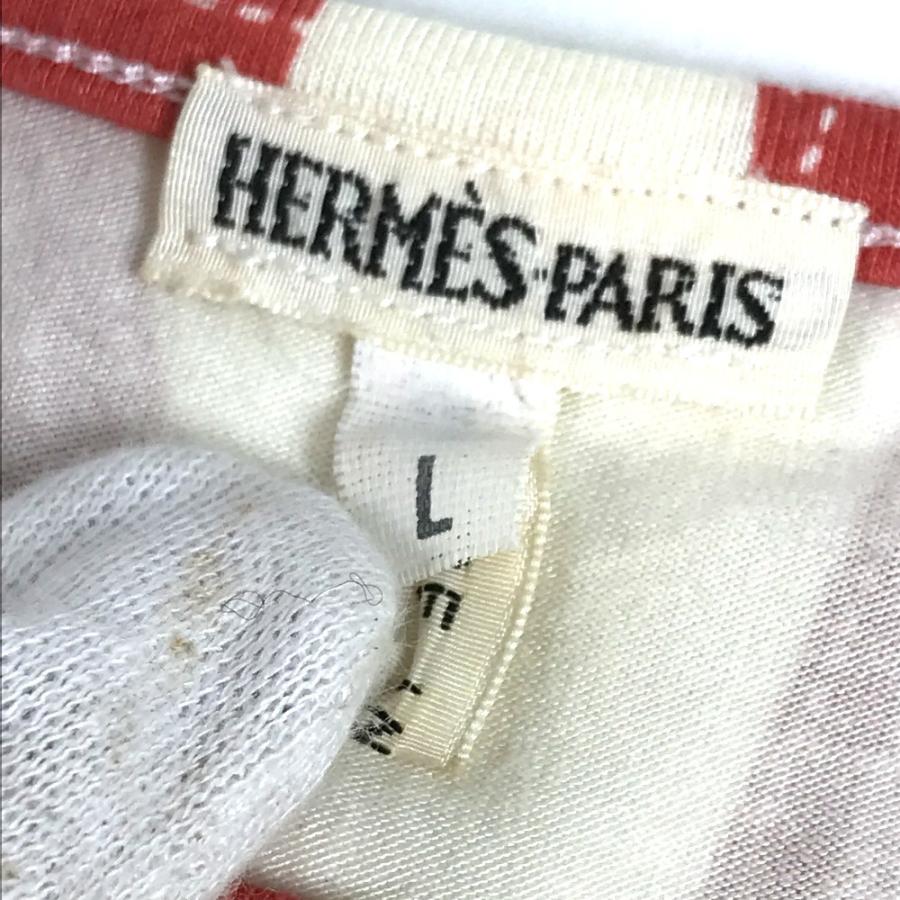 HERMES エルメス 総柄 ロゴ ボルデュック りぼん リボン アパレル トップス 七分丈 トップスその他 レッド レディース【中古】 | HERMES | 07