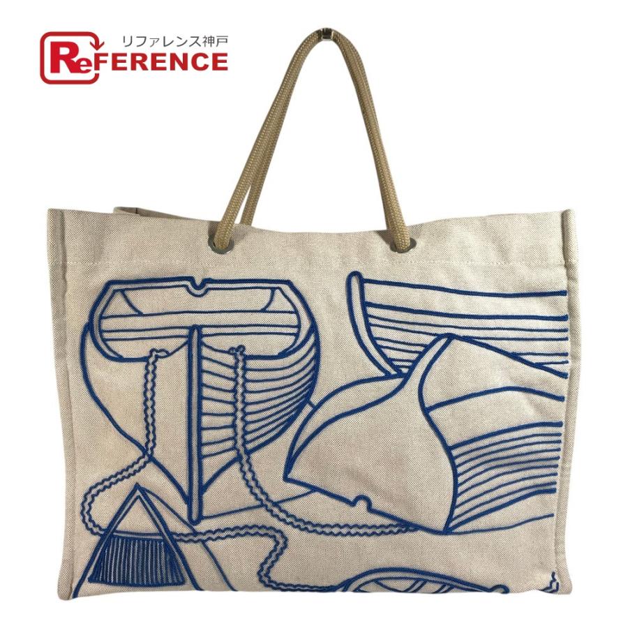HERMES エルメス タラサ バッグ ロゴ カバン 肩掛け ボストンバッグ トートバッグ ビーチバッグ ショルダーバッグ ベージュ 【中古】 | HERMES