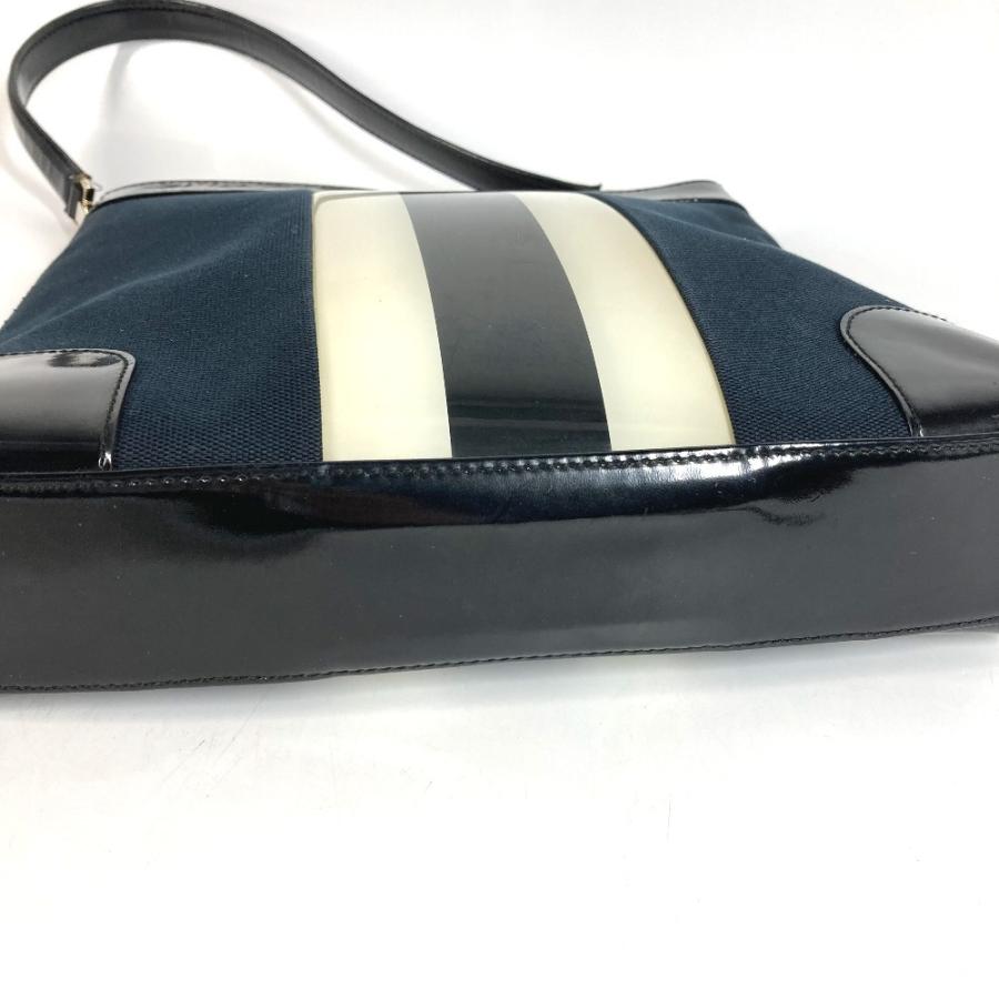 GUCCI グッチ 001 4231 ロゴ ストライプ カバン 肩掛け トートバッグ ヴィンテージ ショルダーバッグ ブラック ユニセックス【中古】 | GUCCI | 04
