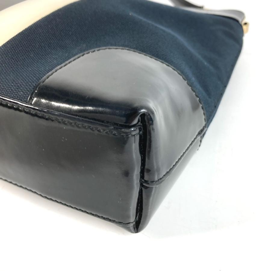 GUCCI グッチ 001 4231 ロゴ ストライプ カバン 肩掛け トートバッグ ヴィンテージ ショルダーバッグ ブラック ユニセックス【中古】 | GUCCI | 05