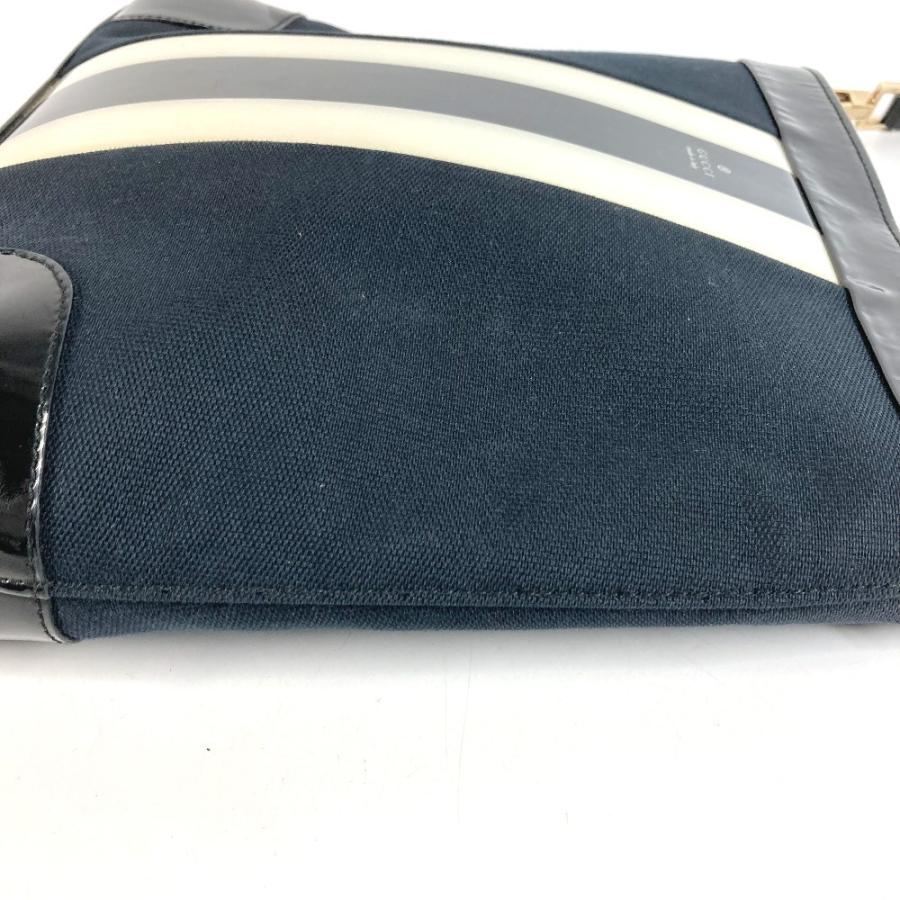GUCCI グッチ 001 4231 ロゴ ストライプ カバン 肩掛け トートバッグ ヴィンテージ ショルダーバッグ ブラック ユニセックス【中古】 | GUCCI | 07