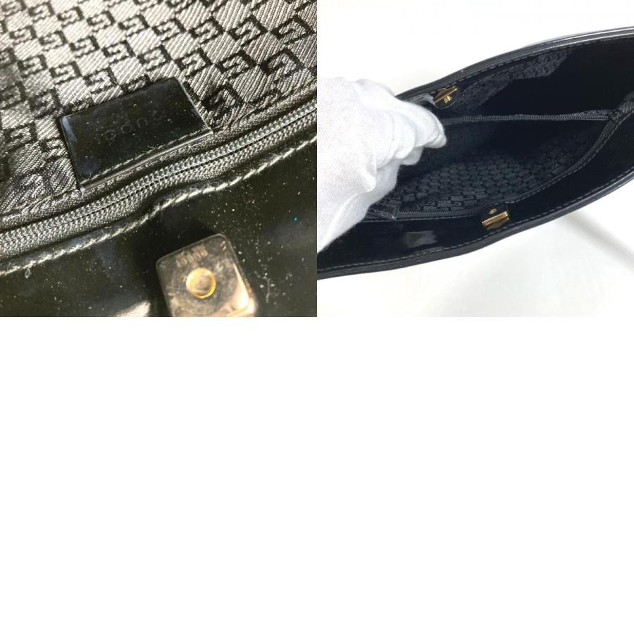 GUCCI グッチ 001 4231 ロゴ ストライプ カバン 肩掛け トートバッグ ヴィンテージ ショルダーバッグ ブラック ユニセックス【中古】 | GUCCI | 09