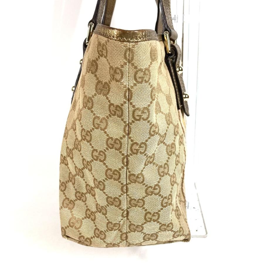 GUCCI グッチ 137396 ロゴ GG カバン 肩掛け トートバッグ チャーム付き ショルダーバッグ ベージュ ユニセックス【中古】 | GUCCI | 02