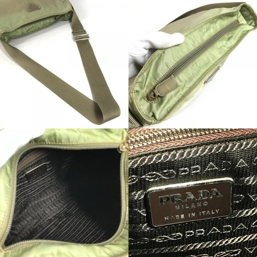 PRADA プラダ B6675F トライアングルロゴ 三角ロゴ プレート カバン 斜め掛け ポシェット ショルダーバッグ ベージュ系【中古】 | PRADA | 08
