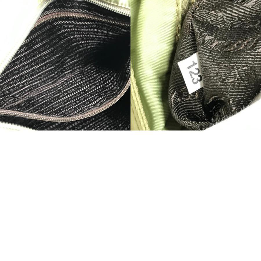 PRADA プラダ B6675F トライアングルロゴ 三角ロゴ プレート カバン 斜め掛け ポシェット ショルダーバッグ ベージュ系【中古】 | PRADA | 09