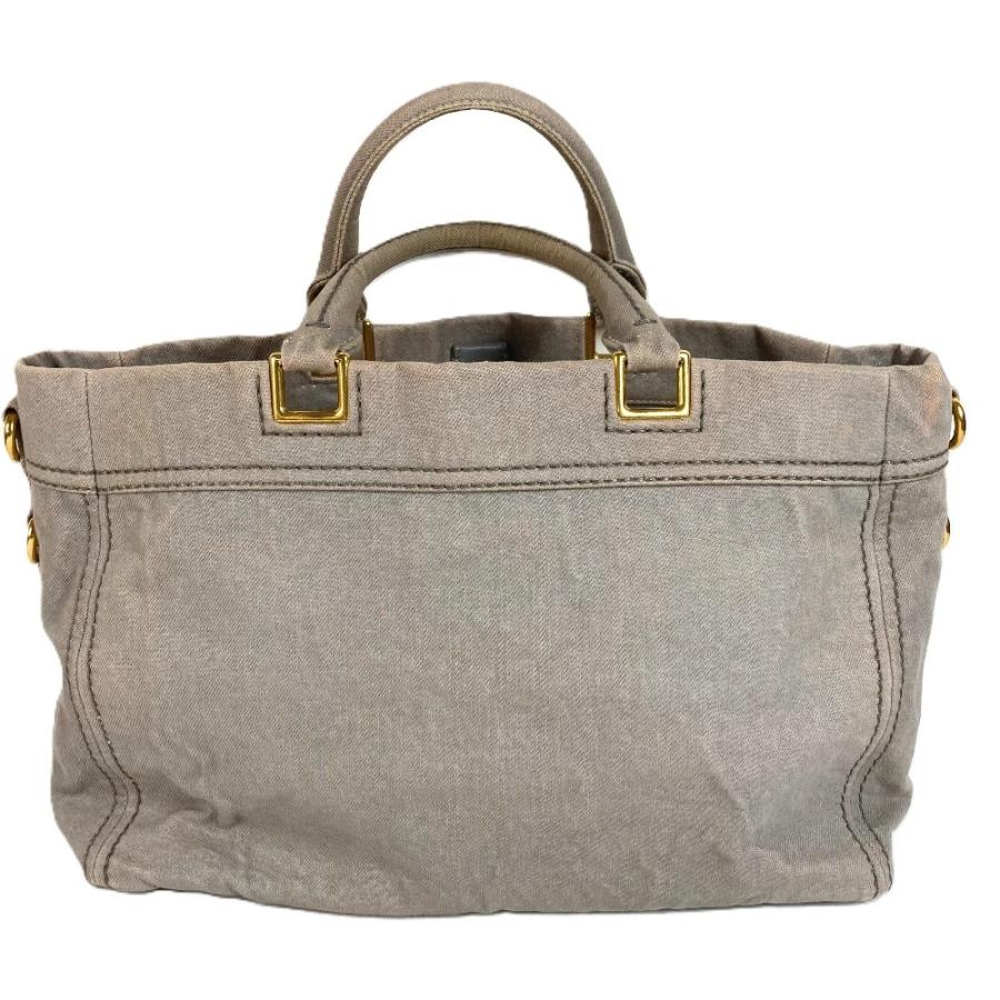 PRADA プラダ カナパ ロゴ カバン トートバッグ ハンドバッグ グレー系 ユニセックス【中古】 | PRADA | 01