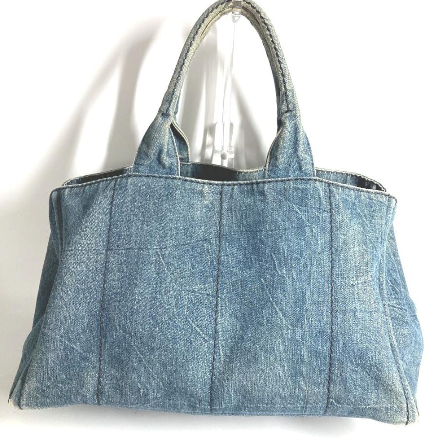 PRADA プラダ B1872B カナパ ロゴ ハンドバッグ ショルダーバッグ トートバッグ ブルー ユニセックス【中古】 | PRADA | 01