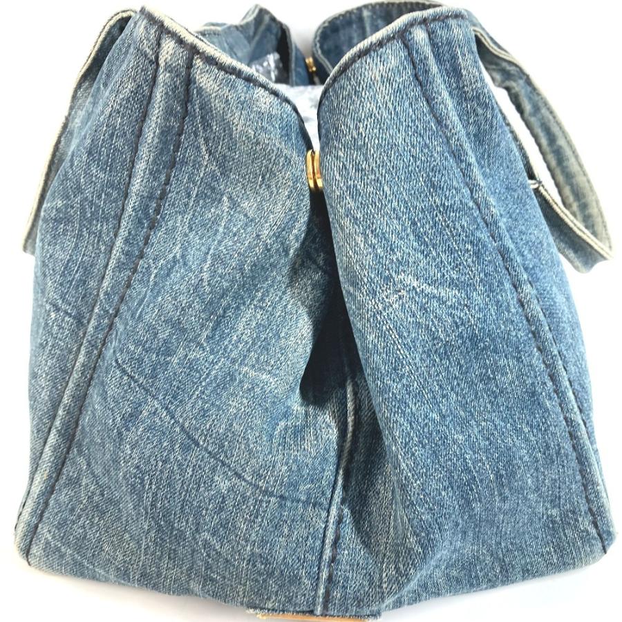 PRADA プラダ B1872B カナパ ロゴ ハンドバッグ ショルダーバッグ トートバッグ ブルー ユニセックス【中古】 | PRADA | 02