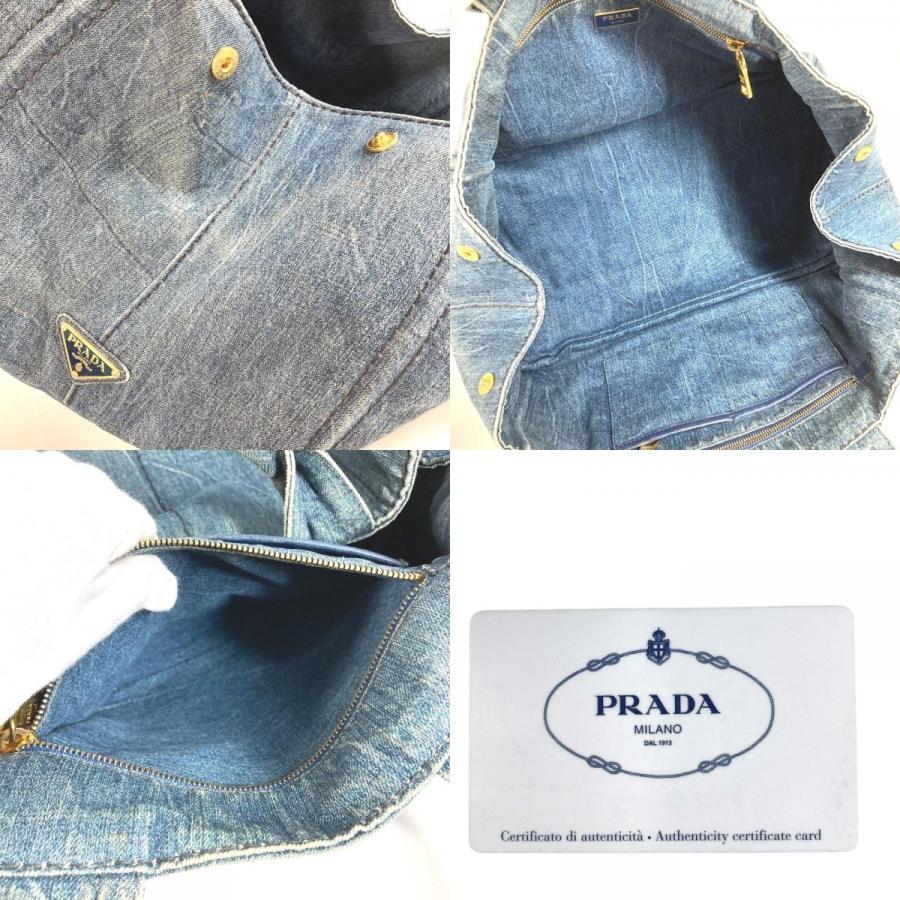 PRADA プラダ B1872B カナパ ロゴ ハンドバッグ ショルダーバッグ トートバッグ ブルー ユニセックス【中古】 | PRADA | 09
