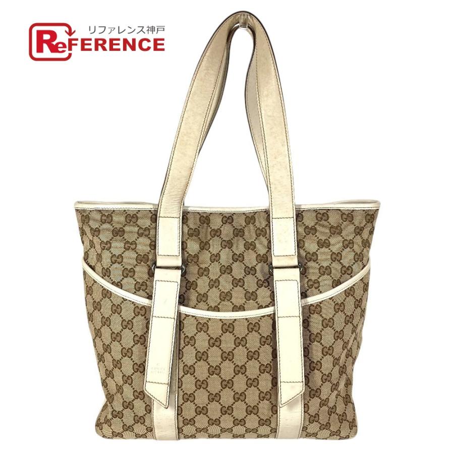 GUCCI グッチ 145971 GG ロゴ 肩掛け カバン トートバッグ ショルダーバッグ ホワイト ユニセックス【中古】 | GUCCI