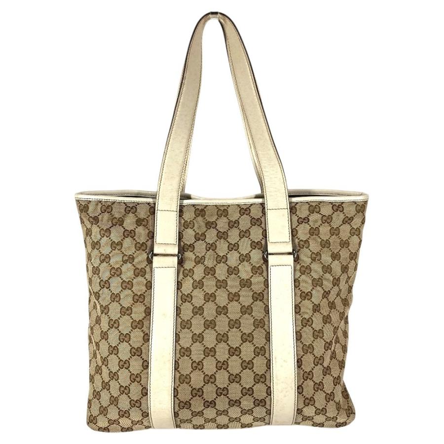 GUCCI グッチ 145971 GG ロゴ 肩掛け カバン トートバッグ ショルダーバッグ ホワイト ユニセックス【中古】 | GUCCI | 01