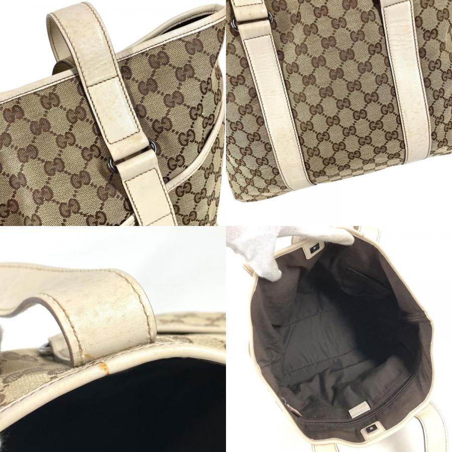 GUCCI グッチ 145971 GG ロゴ 肩掛け カバン トートバッグ ショルダーバッグ ホワイト ユニセックス【中古】 | GUCCI | 08