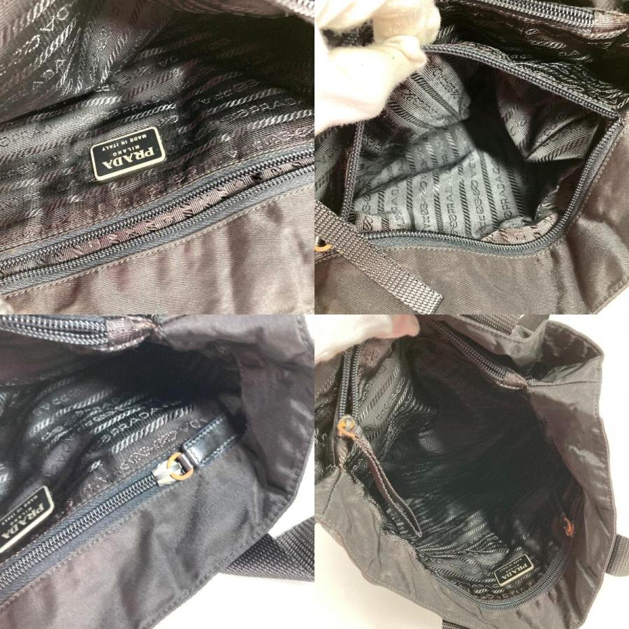 PRADA プラダ トライアングルロゴ 三角ロゴ プレート カバン トートバッグ ショルダーバッグ 縦型トート ハンドバッグ ブラック 【中古】 | PRADA | 08