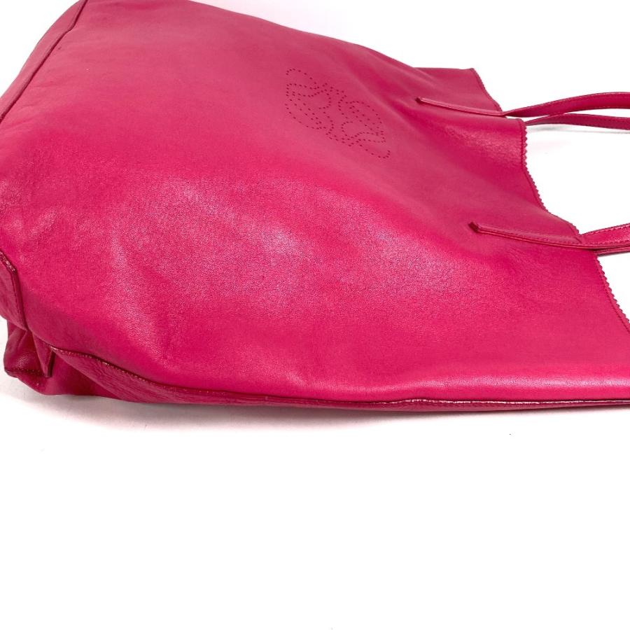 LOEWE ロエベ アナグラム ロゴ 肩掛け カバン トートバッグ タッセル フリンジ付き ナッパ ショルダーバッグ ピンク レディース【中古】 | LOEWE | 03