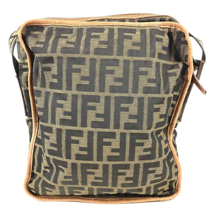 FENDI フェンディ ズッカ ロゴ カバン 斜め掛け ポシェット ショルダーバッグ ブラウン ユニセックス【中古】 | FENDI | 01