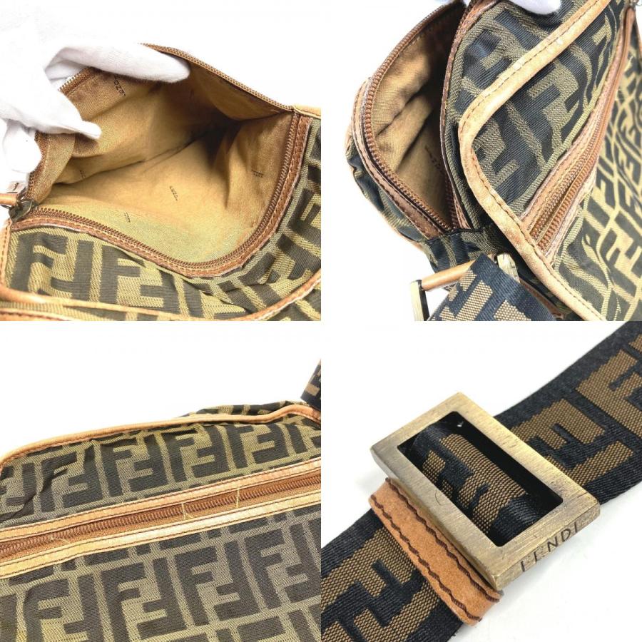FENDI フェンディ ズッカ ロゴ カバン 斜め掛け ポシェット ショルダーバッグ ブラウン ユニセックス【中古】 | FENDI | 09