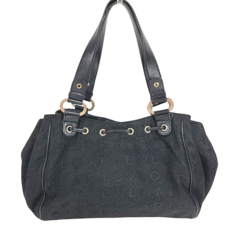 BVLGARI ブルガリ ブルガリブルガリロゴ カバン トートバッグ 肩掛け  ショルダーバッグ ブラック ユニセックス【中古】 | BVLGARI | 01