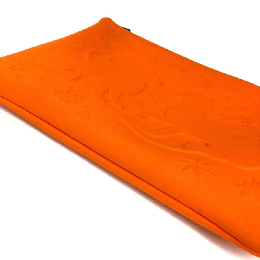 HERMES エルメス ネオバンＭM  クラッチバッグ カバン メイクポーチ マルチポーチ レオパード 豹 ヒョウ ポーチ オレンジ 【中古】 | HERMES | 03