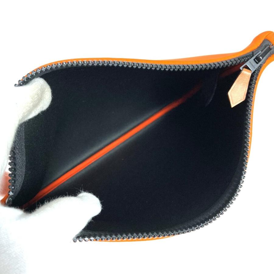 HERMES エルメス ネオバンＭM  クラッチバッグ カバン メイクポーチ マルチポーチ レオパード 豹 ヒョウ ポーチ オレンジ 【中古】 | HERMES | 08