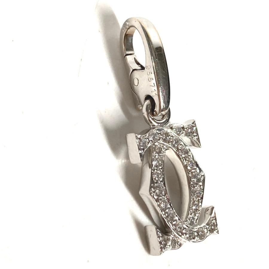 美品 CARTIER カルティエ 2C チャーム 750 ダイヤモンド アクセサリー ジュエリー ネックレス ダイヤ K18 金 18K ペンダントトップ【中古】 | Cartier | 05