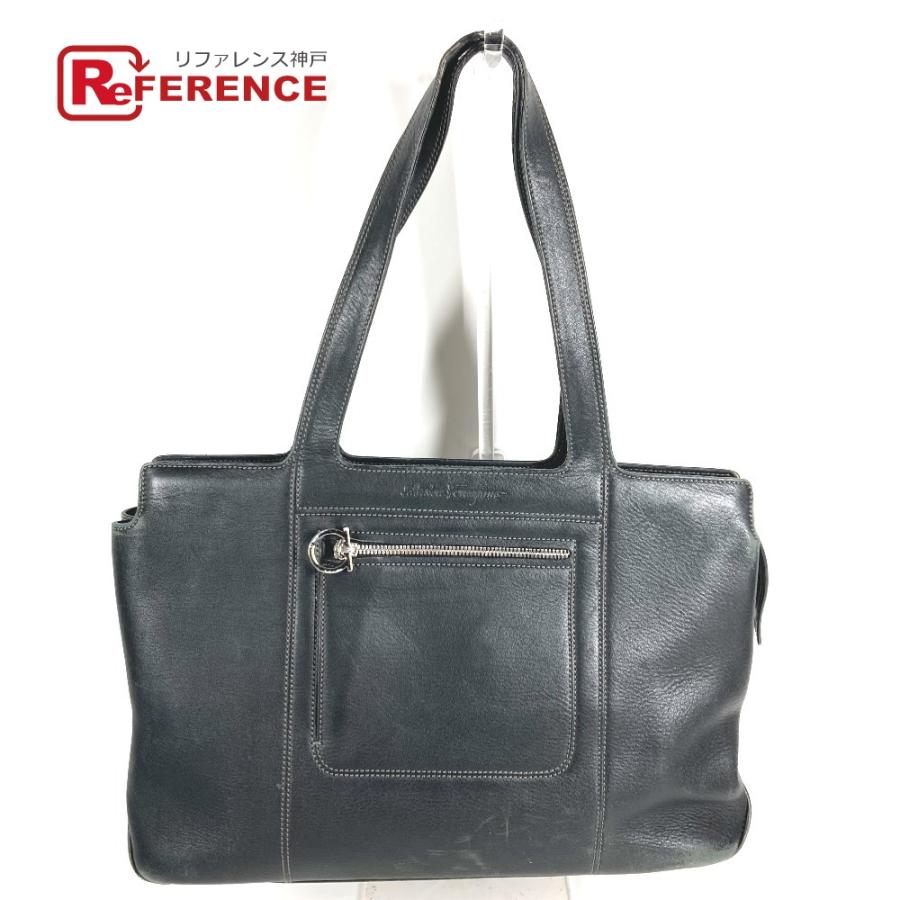 Salvatore Ferragamo サルヴァトーレフェラガモ ロゴ カバン トートバッグ 肩掛け ショルダーバッグ ブラック ユニセックス【中古】 | 