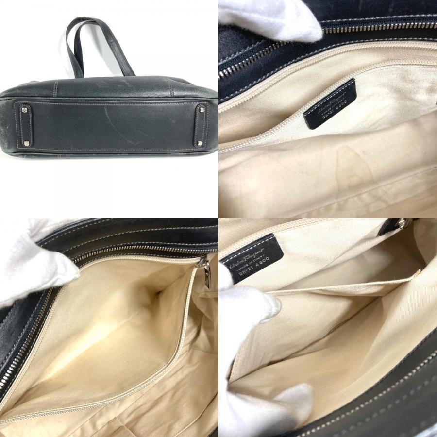 Salvatore Ferragamo サルヴァトーレフェラガモ ロゴ カバン トートバッグ 肩掛け ショルダーバッグ ブラック ユニセックス【中古】 |  | 09