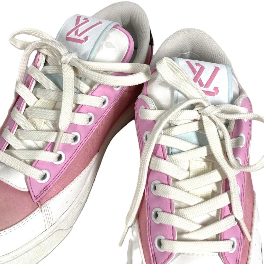 未使用 LOUIS VUITTON ルイヴィトン 1AA16R ロゴ 紐 シューズ 靴 チャーリーライン モノグラム スニーカー ピンク レディース【中古】 | LOUIS VUITTON | 01