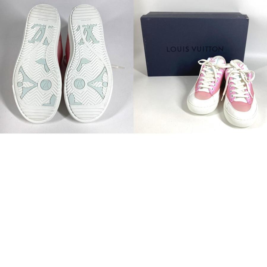 未使用 LOUIS VUITTON ルイヴィトン 1AA16R ロゴ 紐 シューズ 靴 チャーリーライン モノグラム スニーカー ピンク レディース【中古】 | LOUIS VUITTON | 09