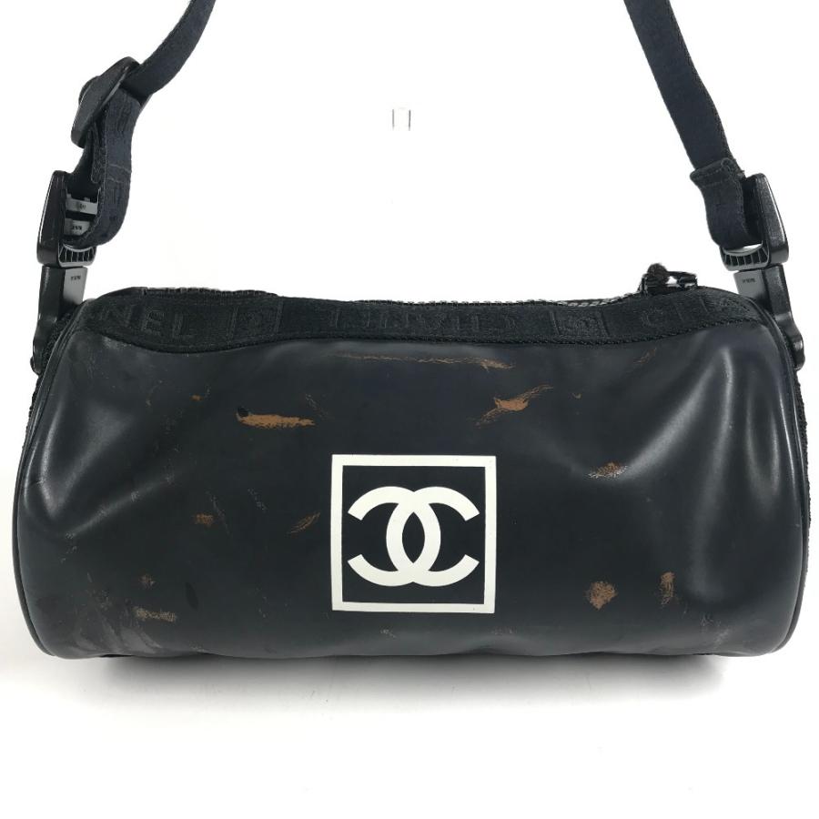 CHANEL シャネル CC ココマーク ロゴ 筒形 ショルダーバッグ ワンショルダー  スポーツ ショルダーバッグ ブラック ユニセックス【中古】 | CHANEL | 02